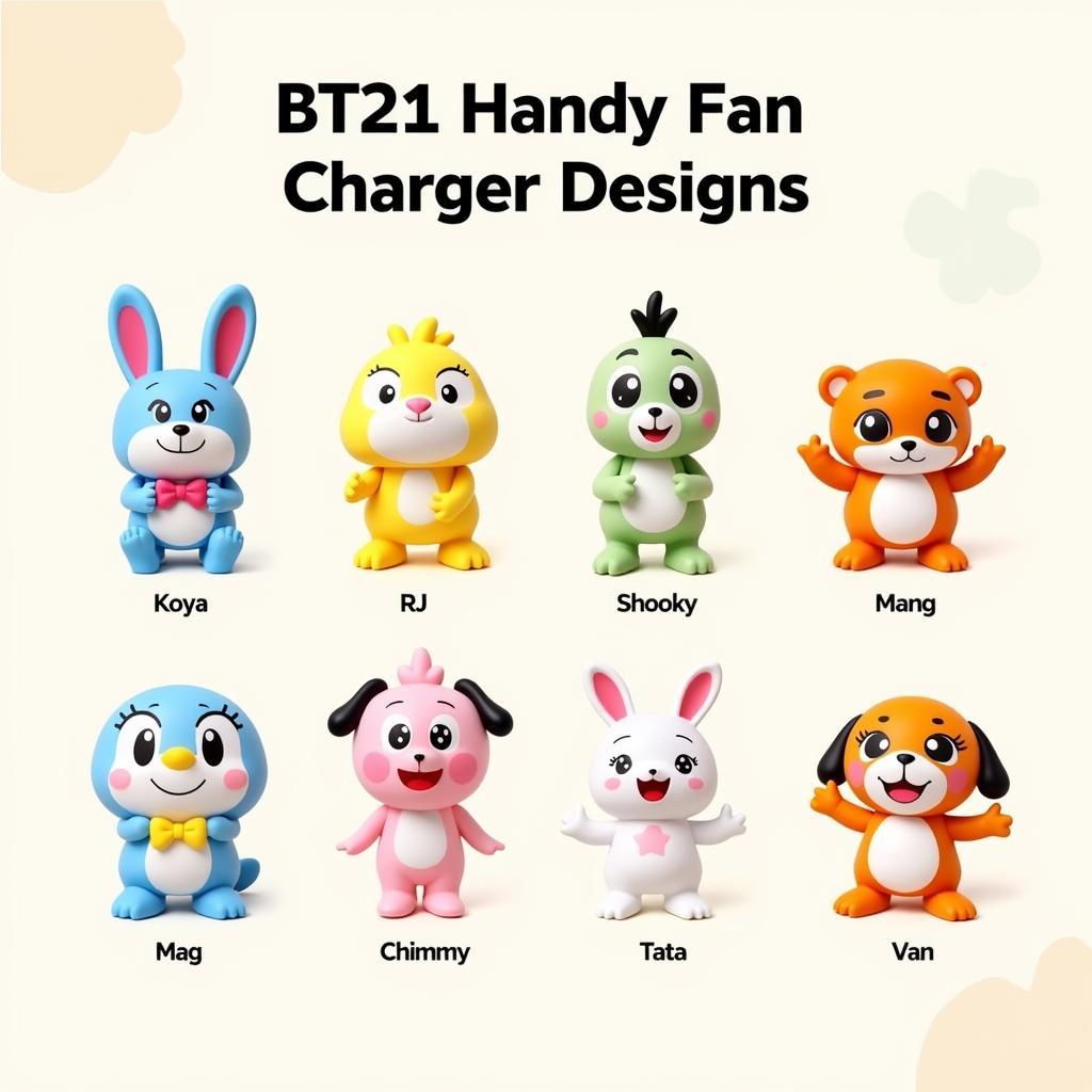 BT21 Handy Fan Charger Designs