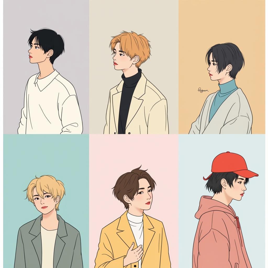 BTS Minimalist Fan Art Wallpaper Examples