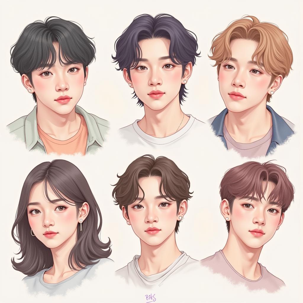 BTS Pastel Fan Art Member Portraits