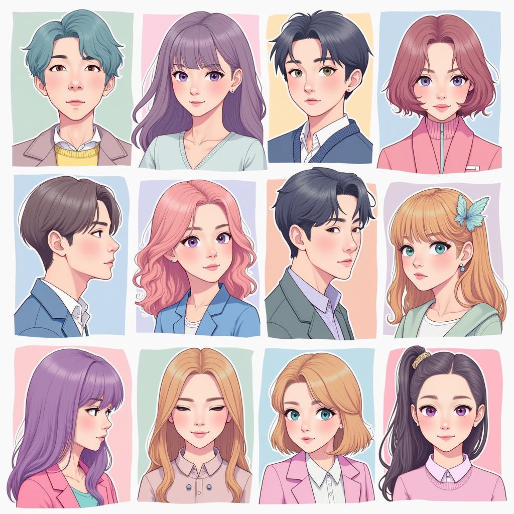 BTS Pastel Fan Art Style Variations