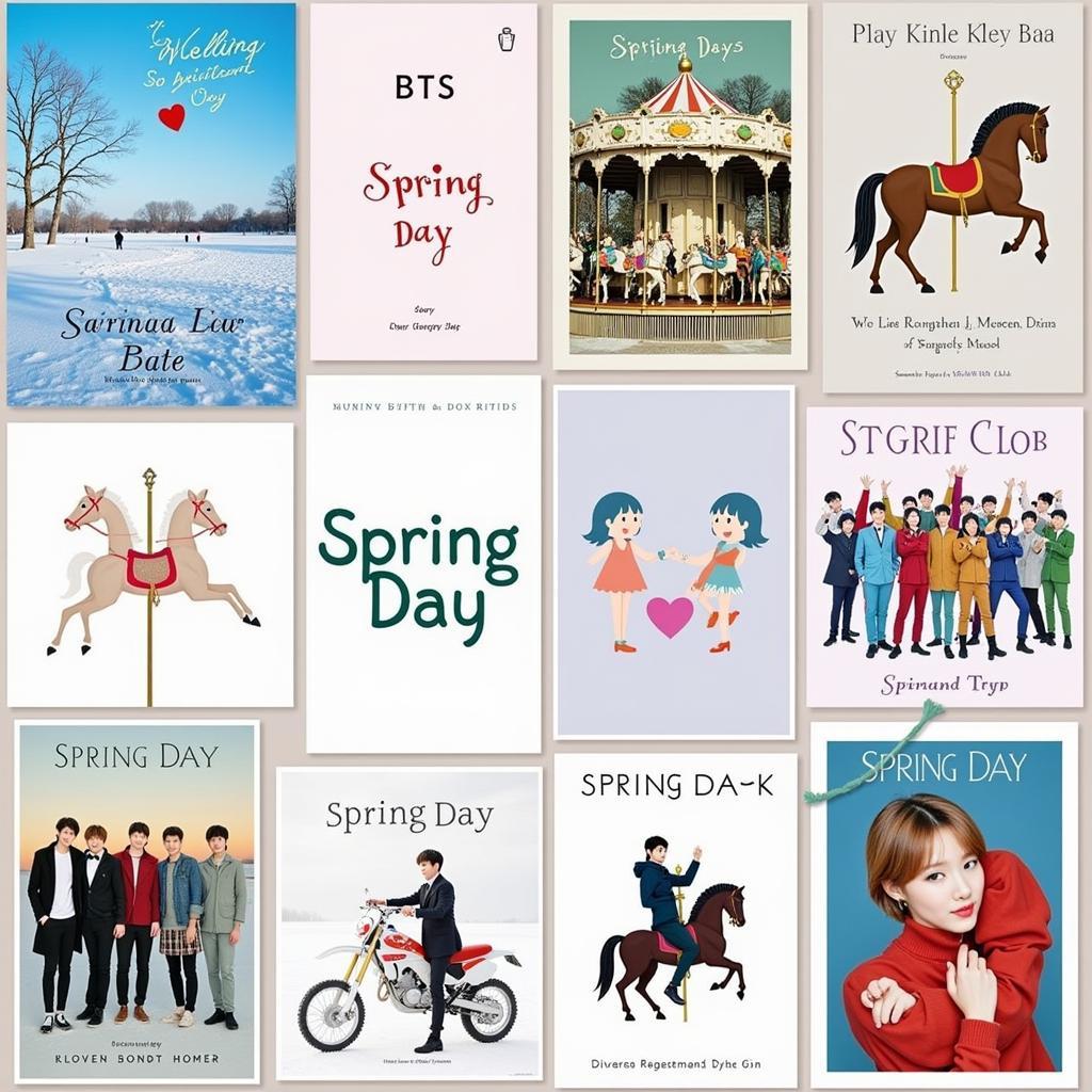 BTS Spring Day Fan Book Cover Design Ideas