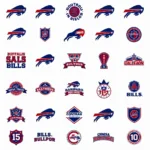 Buffalo Bills fan logo variations showcasing diverse designs and creative interpretations.