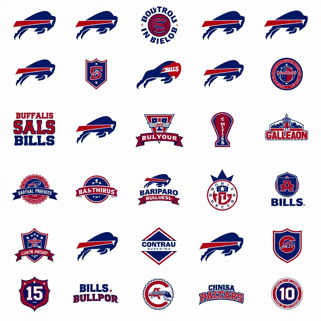 Buffalo Bills fan logo variations showcasing diverse designs and creative interpretations.