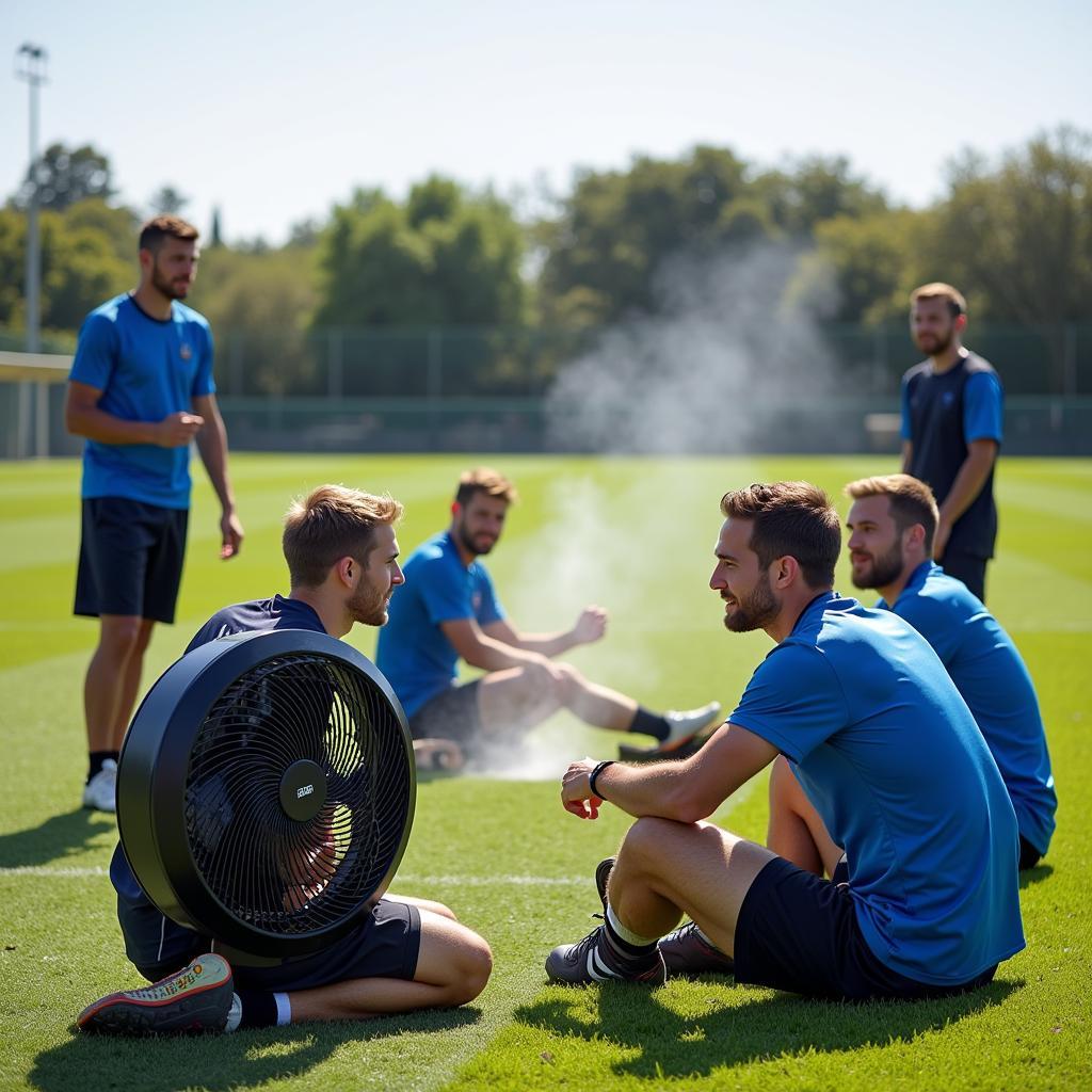 Caframo Bora 748 Fan Cooling Down Football Players