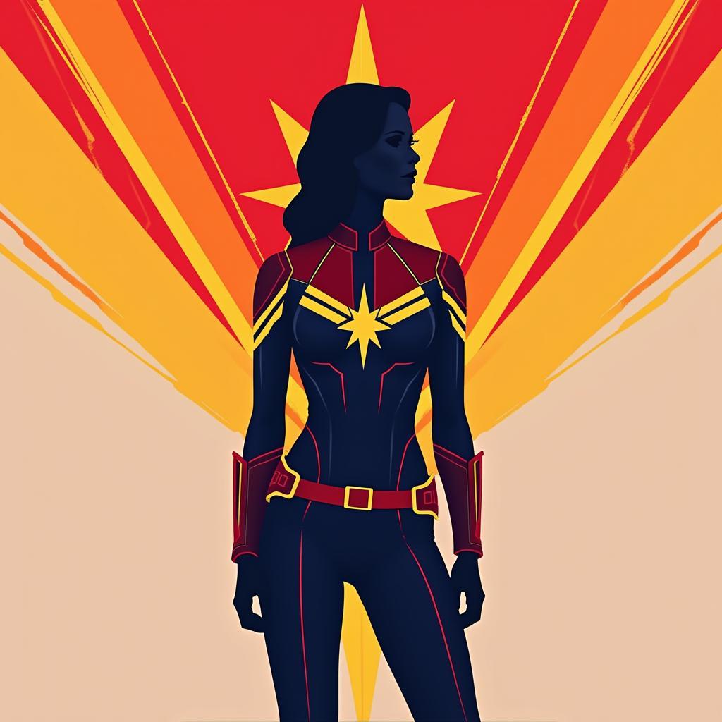 Captain Marvel Minimalist Fan Art