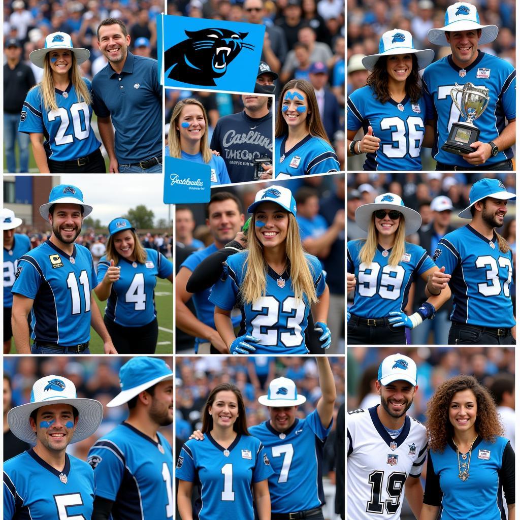 Carolina Panthers Fans Displaying Team Pride Through Logos