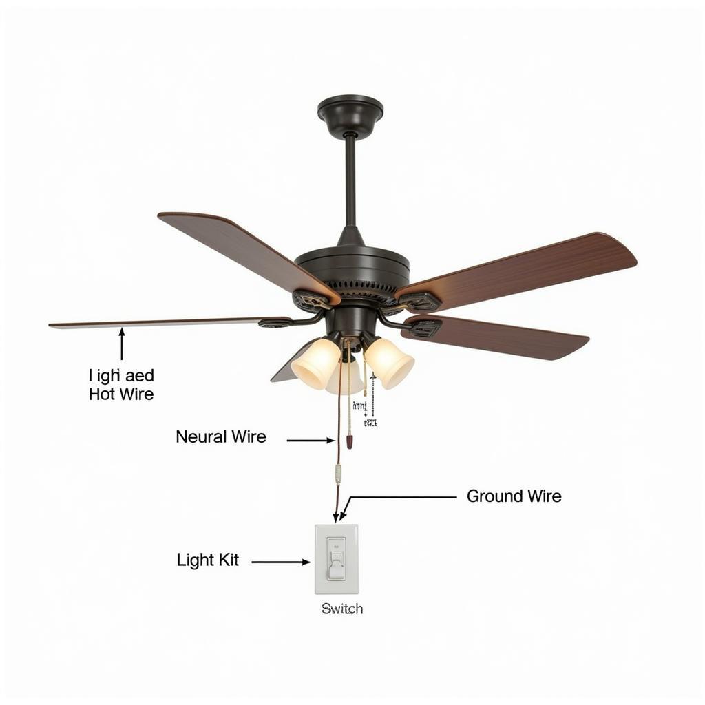 Ceiling Fan Wiring Diagram Showing Potential Short Circuit Points