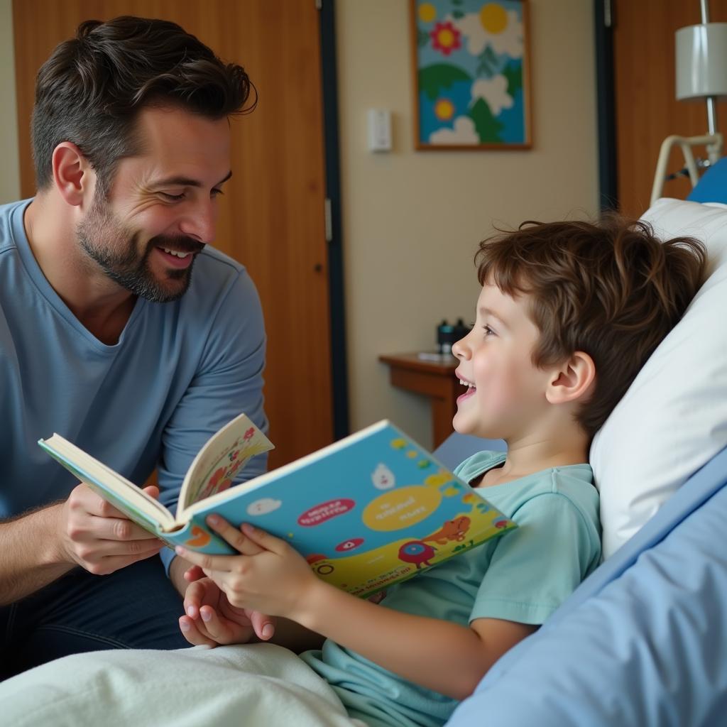 Celebrity visiting a children's hospital