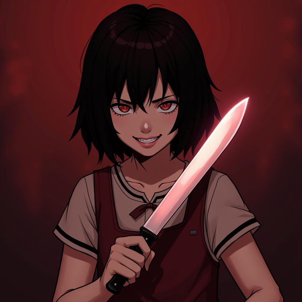 Chara Holding a Knife Fanart