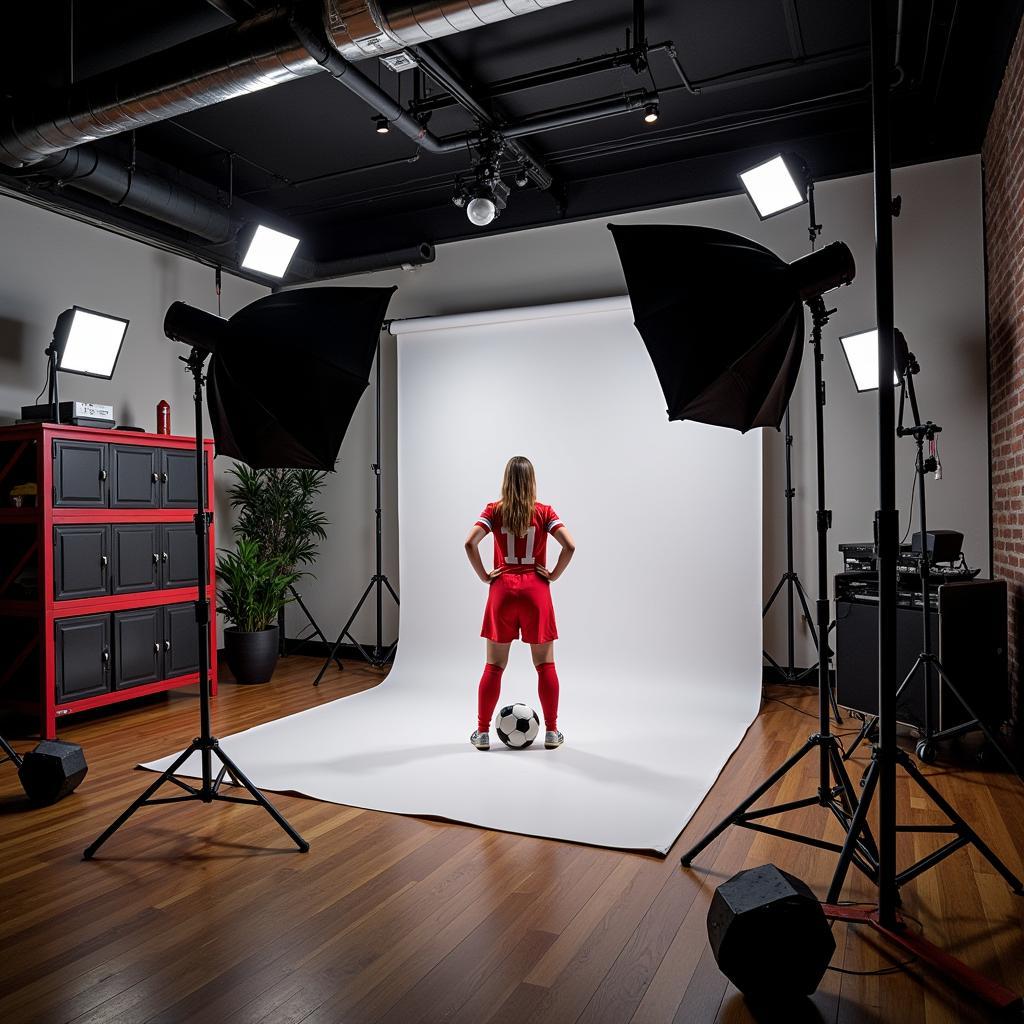 Cheering Soccer Girl Studio Setup