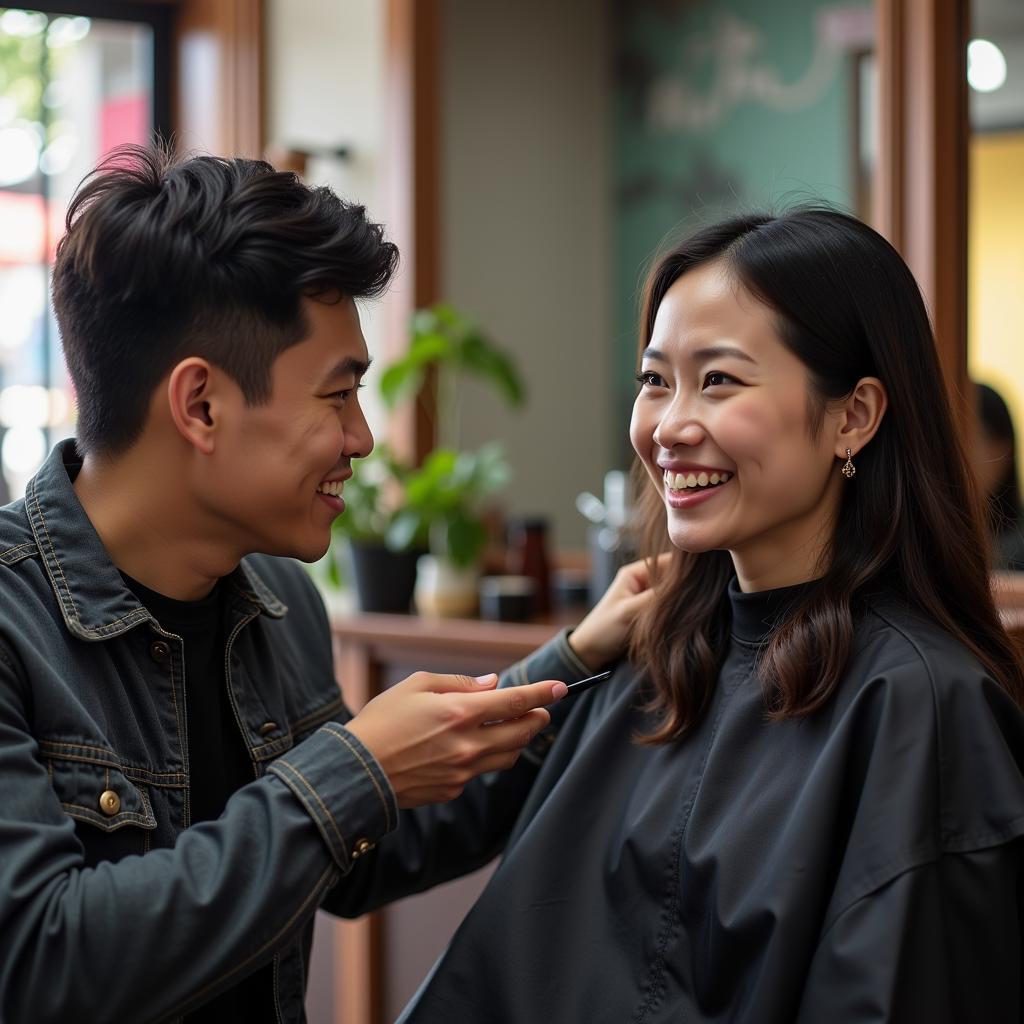 Chi Hai and Cong Phuong's Chance Encounter at the Barbershop