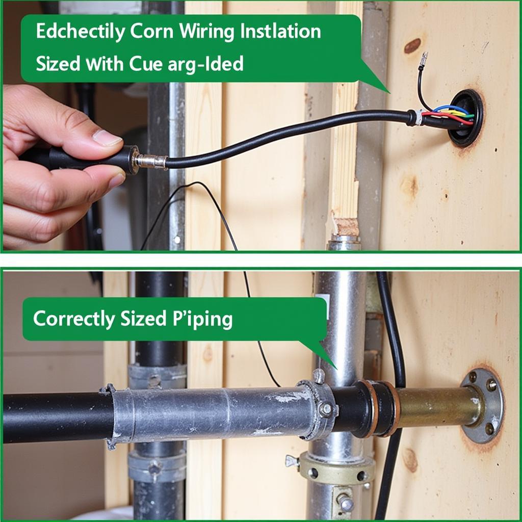 Preparing electrical connections and piping for fan coil unit installation