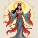 Mythical Goddesses in Chinese Beauty Fan Art