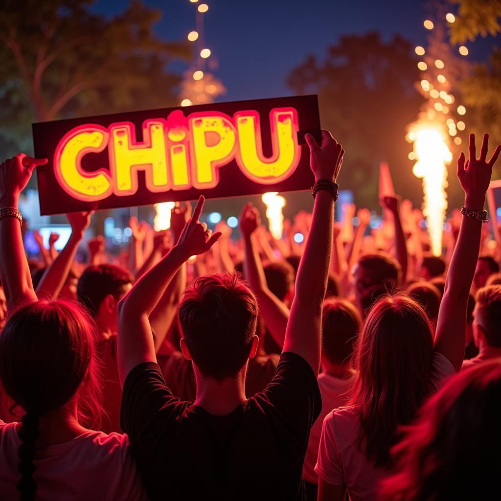 Fans gather excitedly at a Chipu fan meeting.