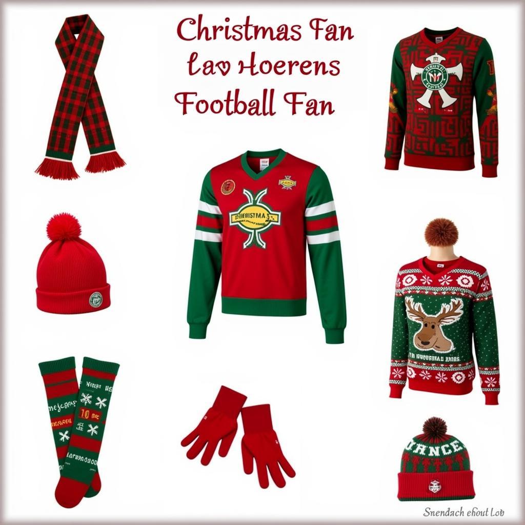 Christmas Football Fan Apparel in Red and Green