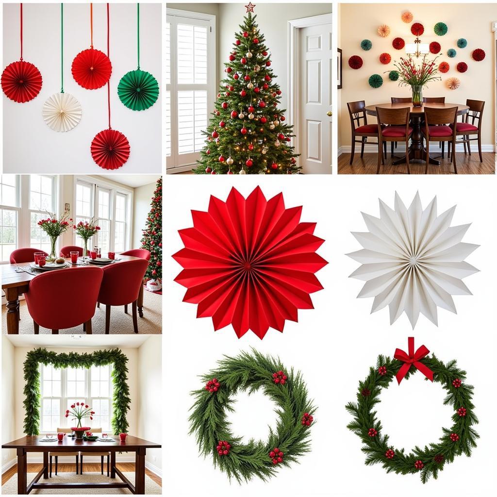 Christmas Paper Fan Decorations