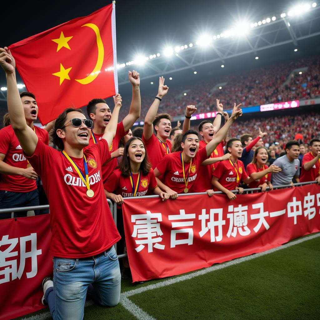 Chung-jui fans celebrating a goal