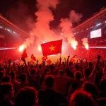 Clamp Fans Creating Electric Atmosphere in Vietnam Stadium