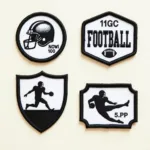 Classic Black and White Football Patches Showcase Team Pride