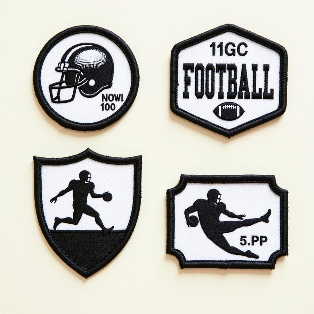 Classic Black and White Football Patches Showcase Team Pride