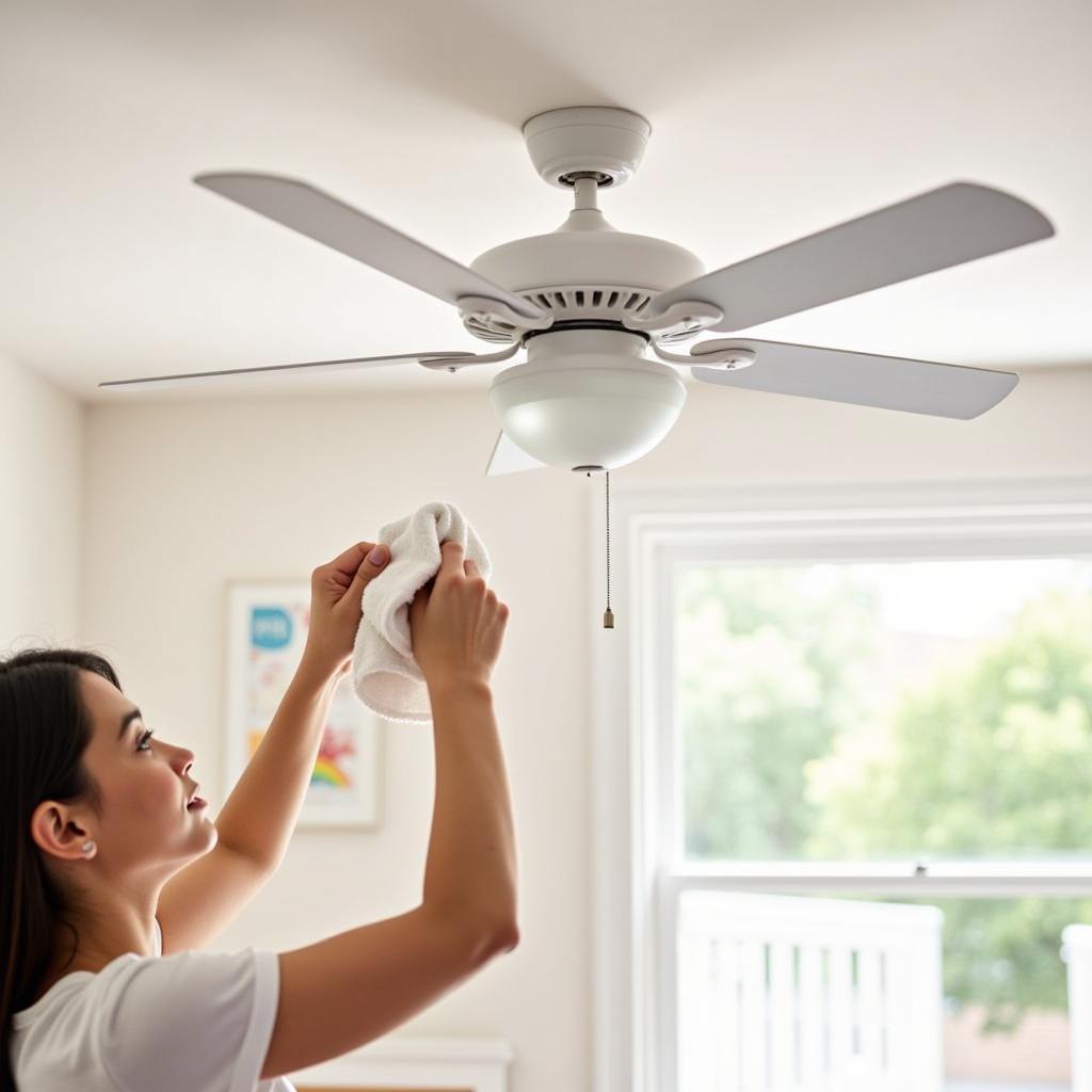 Cleaning a Baby Room Ceiling Fan