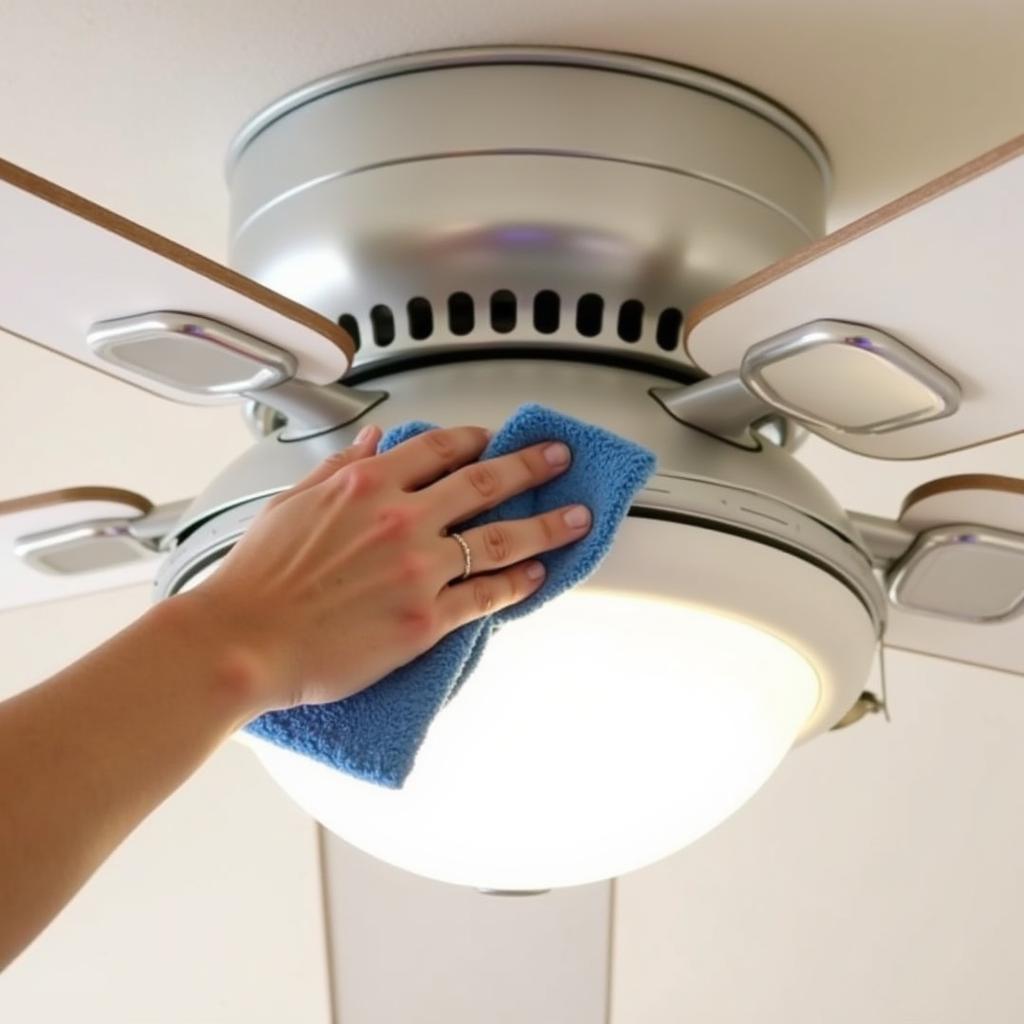 Cleaning Dust from Ceiling Fan Blades