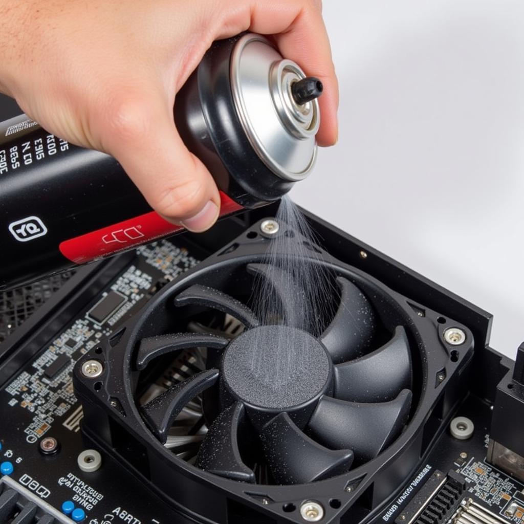 Cleaning a CPU Fan with Compressed Air