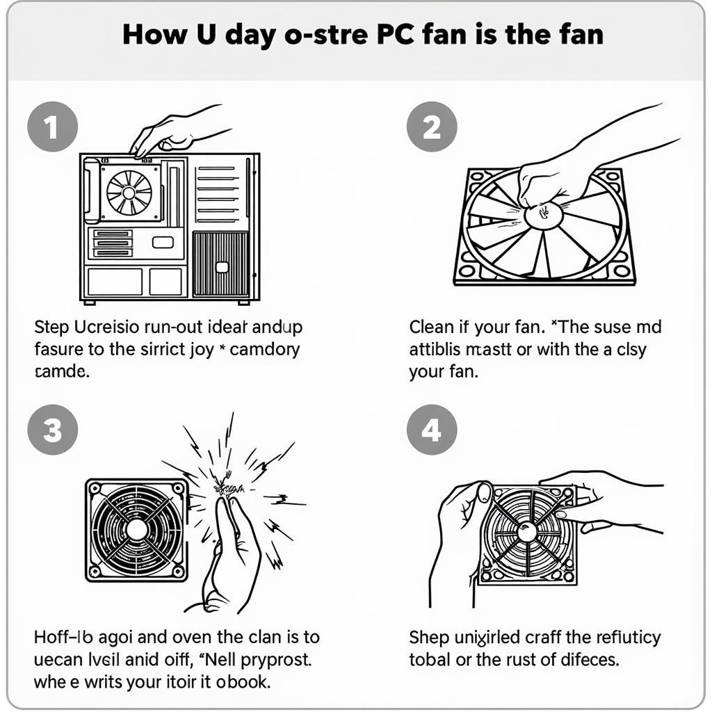 Image demonstrating how to clean a dusty PC fan