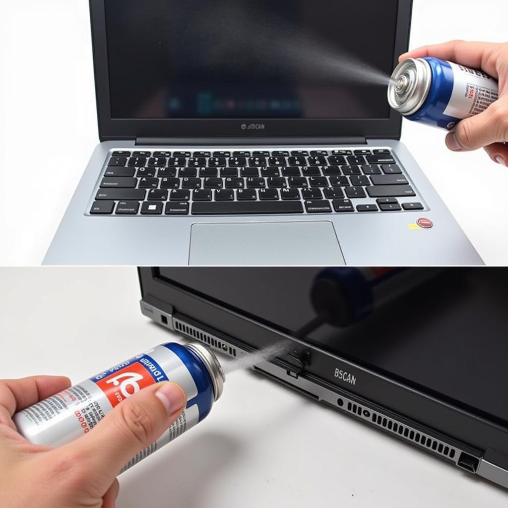 Cleaning Laptop Vents with Compressed Air