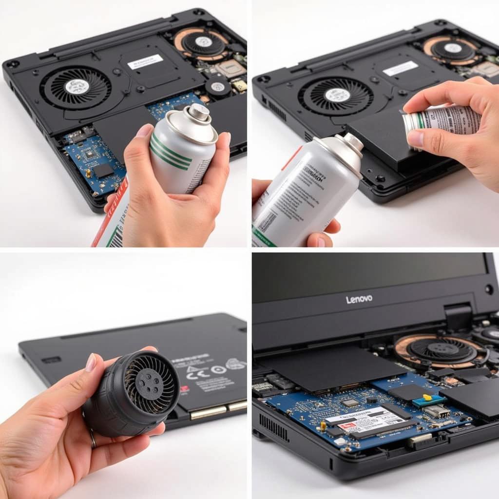 Cleaning Lenovo X230t Fan with Compressed Air