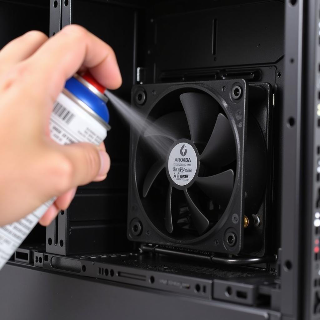 Cleaning PC Fan with Compressed Air