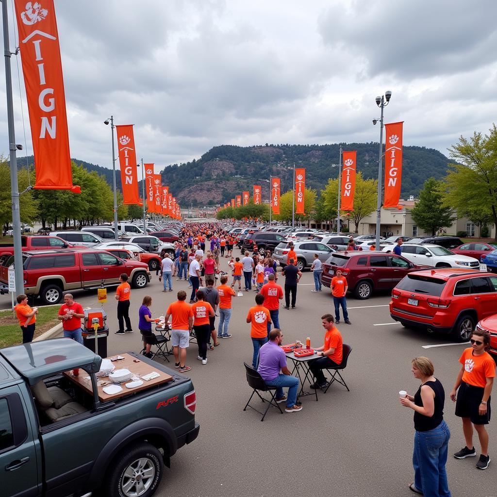 Clemson fans tailgating before a game