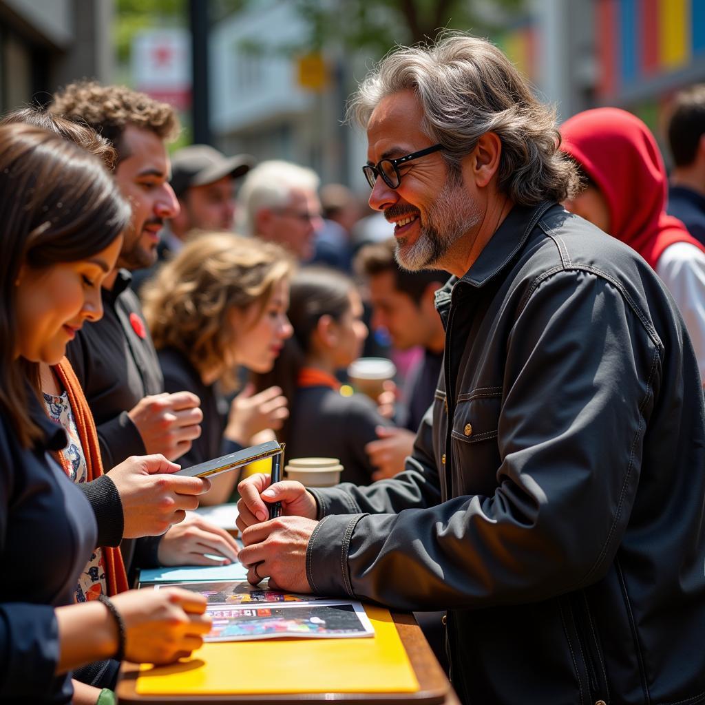 Color Man Signing Autographs for Fans