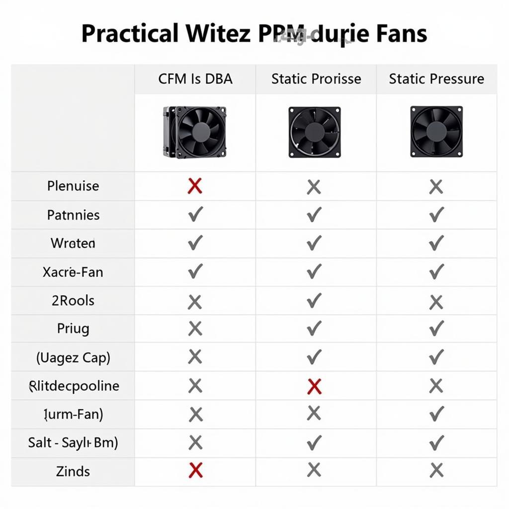 Comparing different 8cm PWM fans based on CFM, dBA, and static pressure