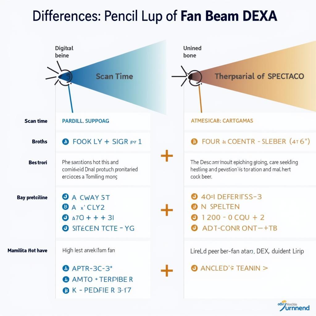 Comparison Chart Pencil vs Fan Beam DEXA