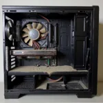 Computer fan speed increasing due to dust buildup inside the case.