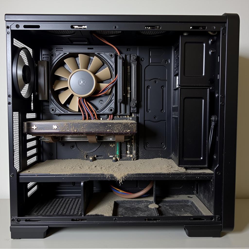 Computer fan speed increasing due to dust buildup inside the case.