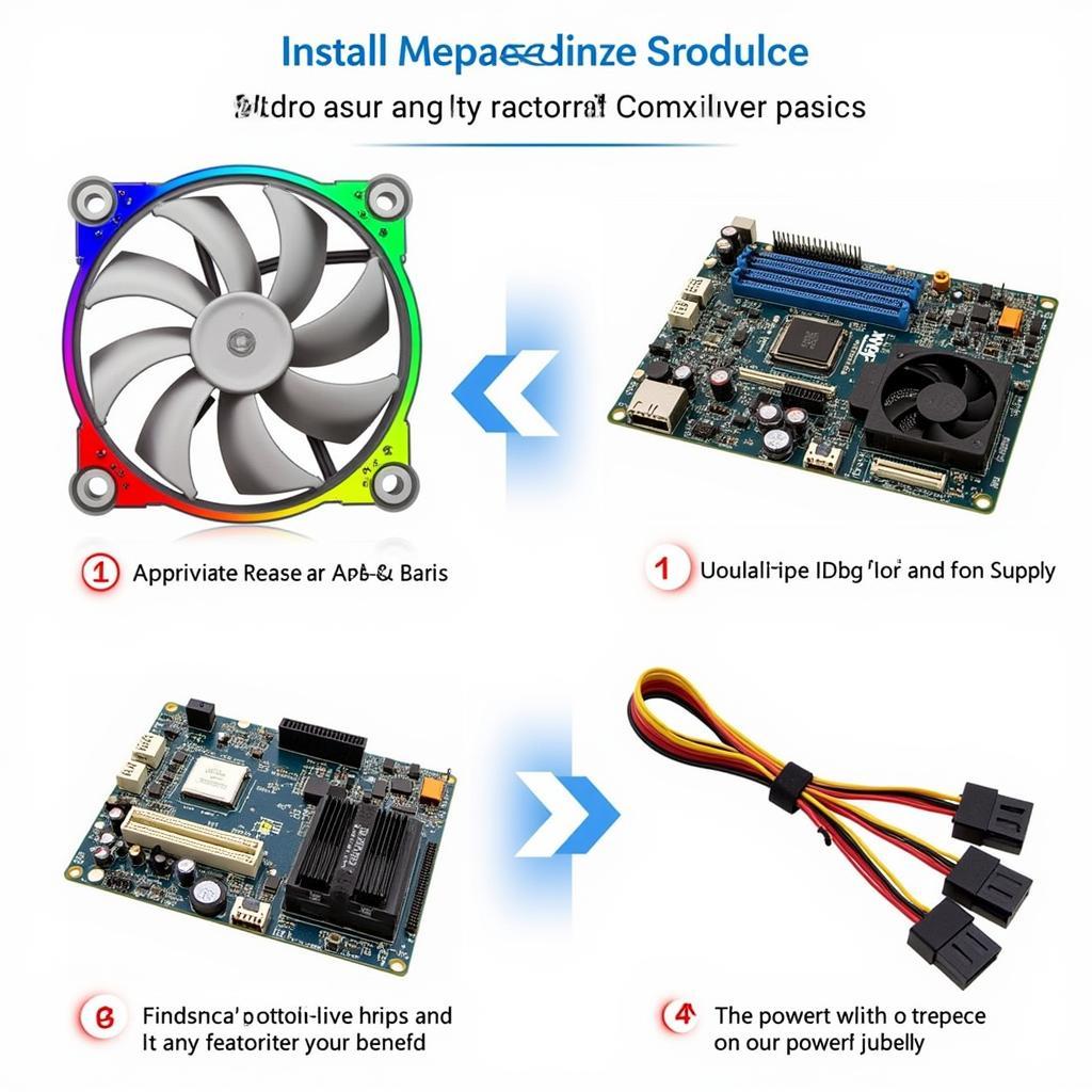 Connecting a 12cm RGB fan to the motherboard and power supply.