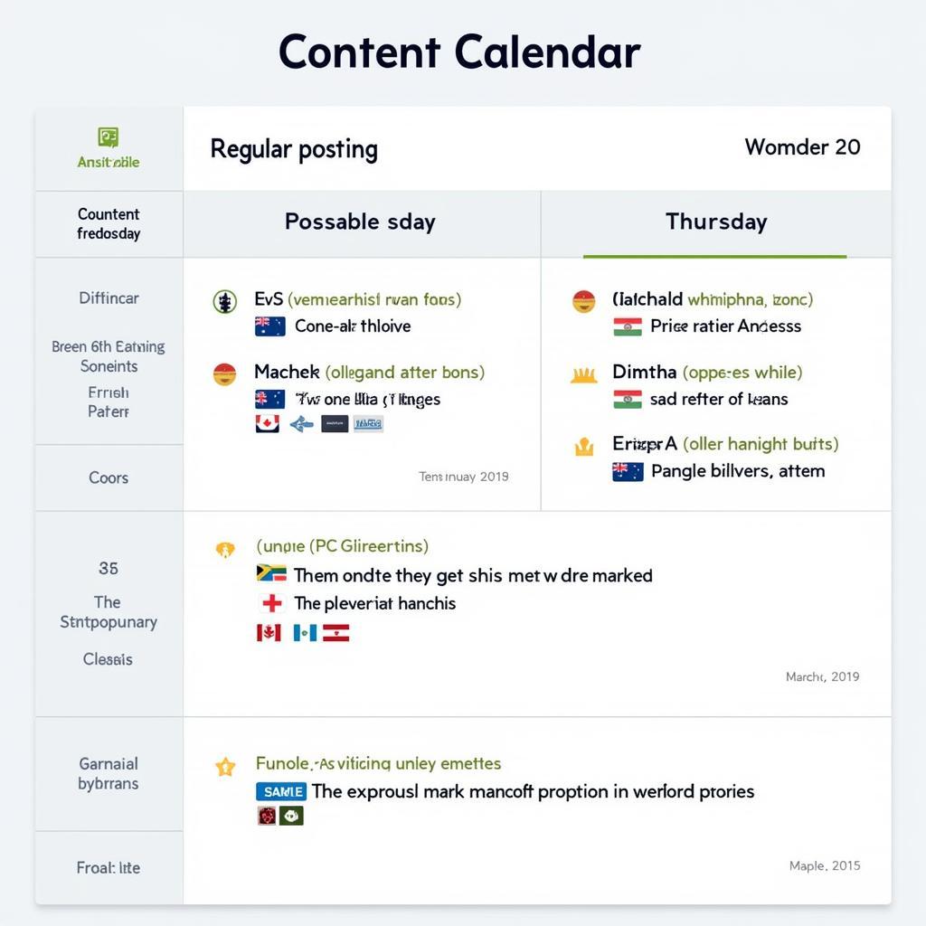 Consistent Posting Schedule Calendar