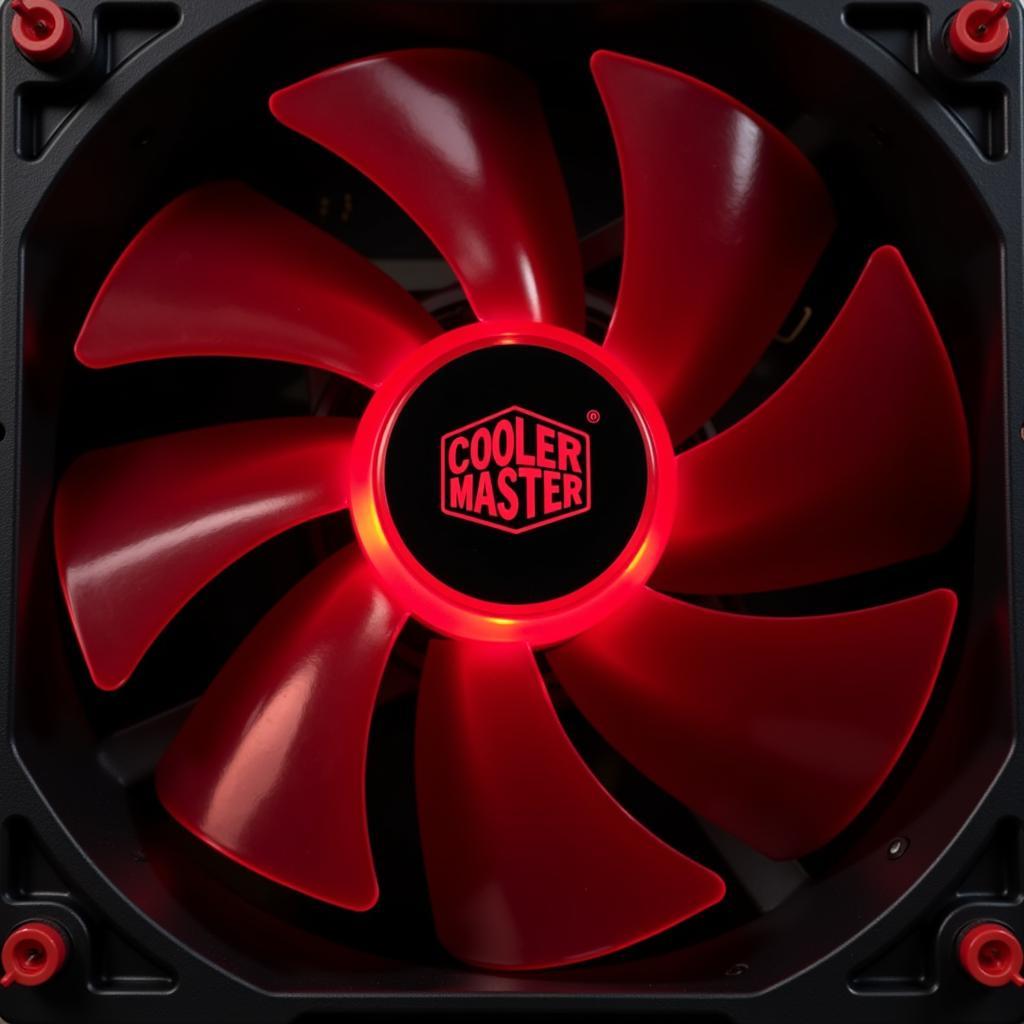 Cooler Master MF120L Red LED Fan Close Up