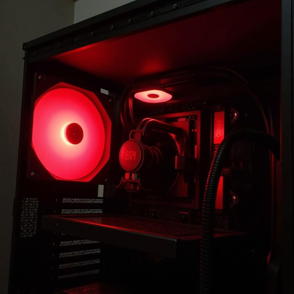 Coolman 12cm 15 LED Red Fan Installed in PC Case