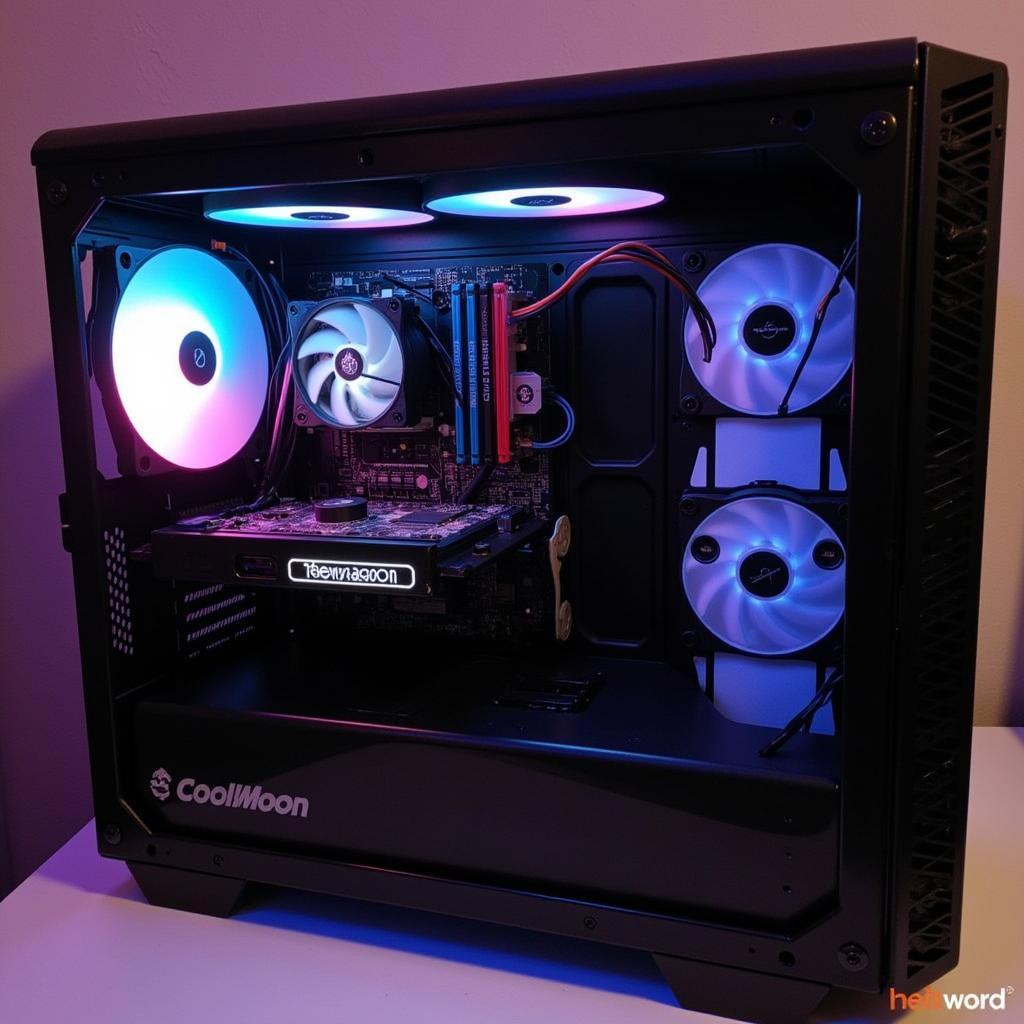 CoolMoon V6 Fan Installed in a PC Case