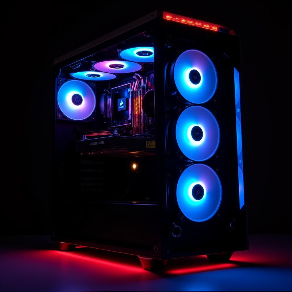 Corsair LL fans installed in a custom PC build