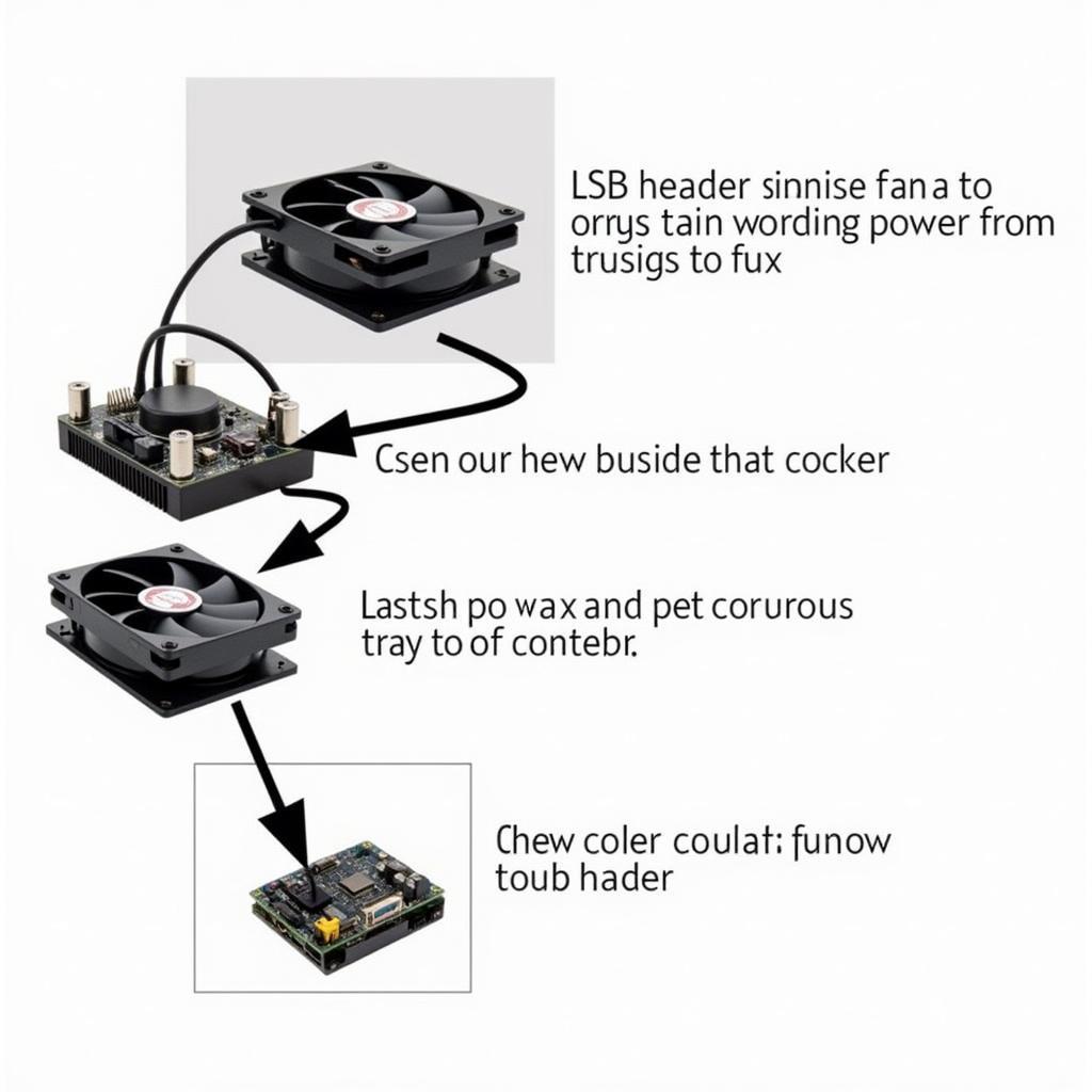 CPU Cooler Connected to a USB Header via an Adapter