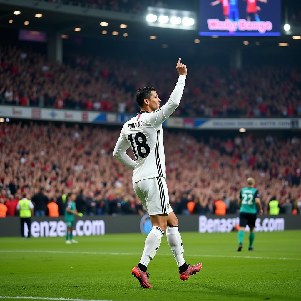 Cristiano Ronaldo Celebrating a Champions League Final Goal