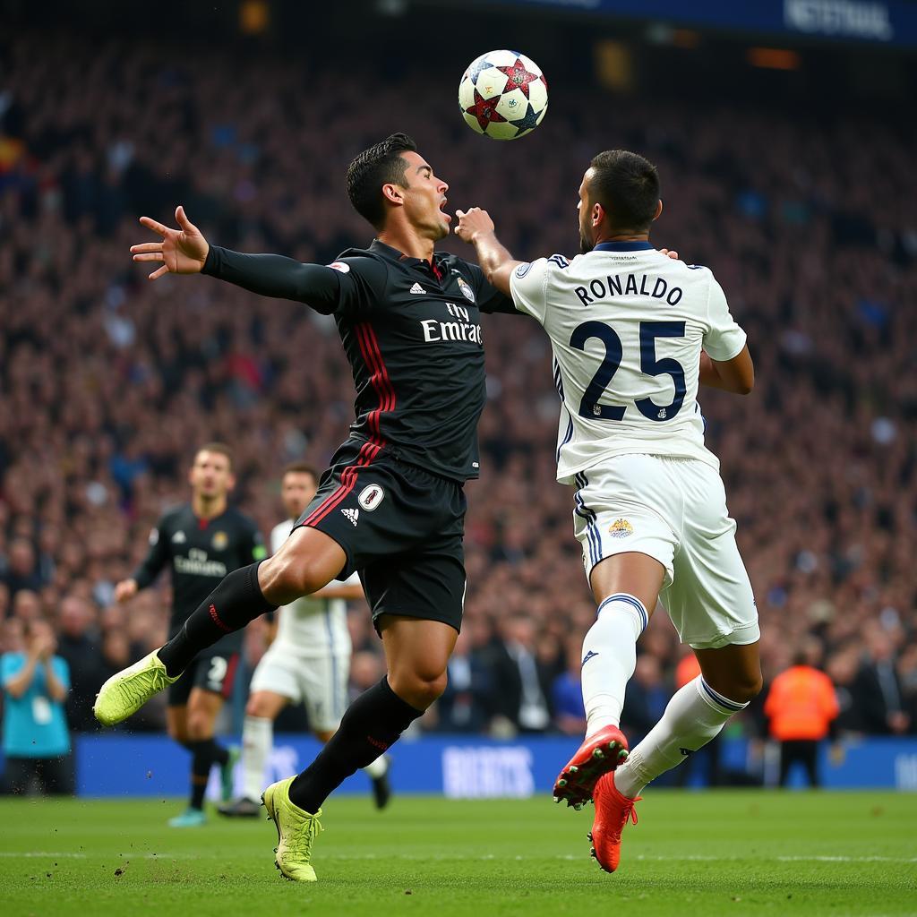 Cristiano Ronaldo Scoring a Goal in a Champions League Final