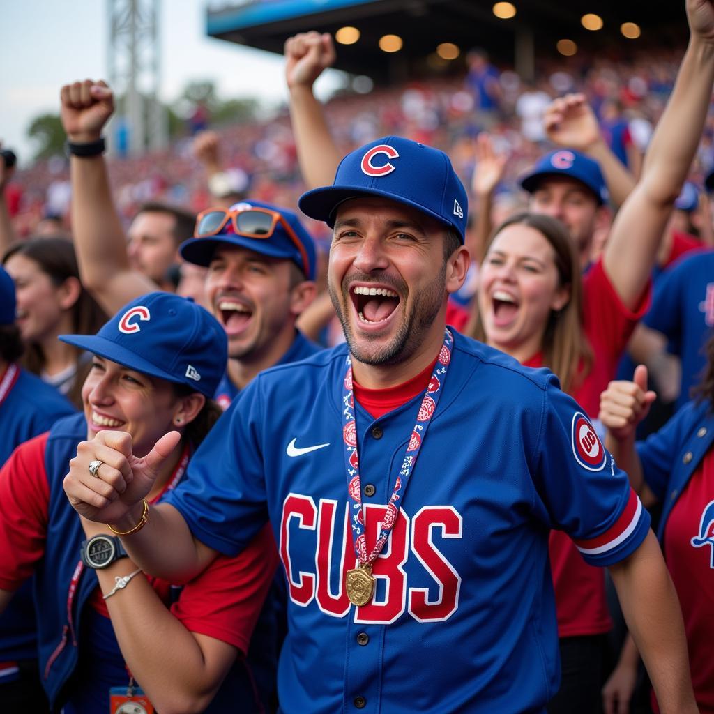 Cubs Fans Celebrating World Series Win