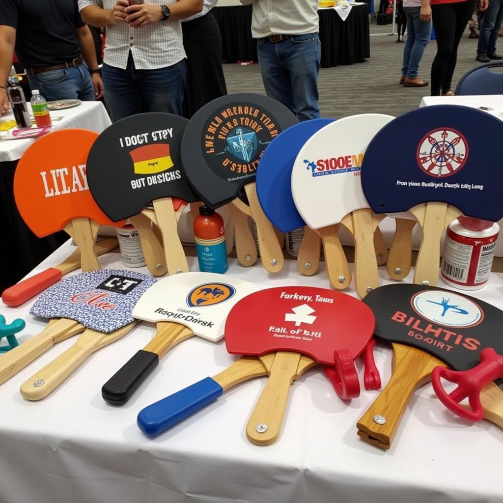 Custom Promotional Fans at a Corporate Event