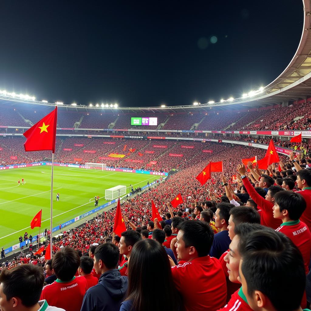 Da Nang Football Fans Cheering Enthusiastically