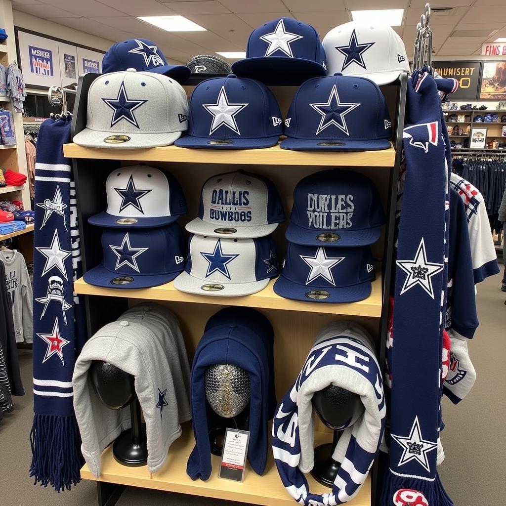 Dallas Cowboys Hats and Accessories Display